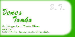 denes tomko business card